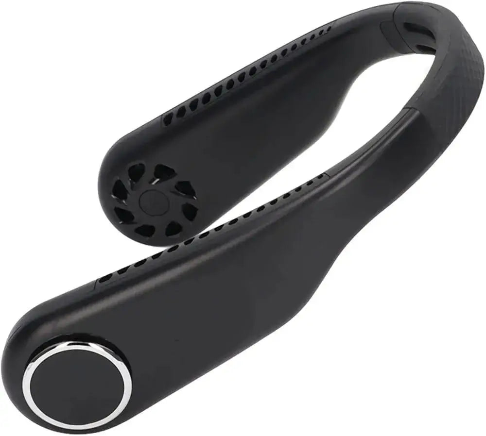 U-Shaped Neck Fan Black ABS Lightweight Portable