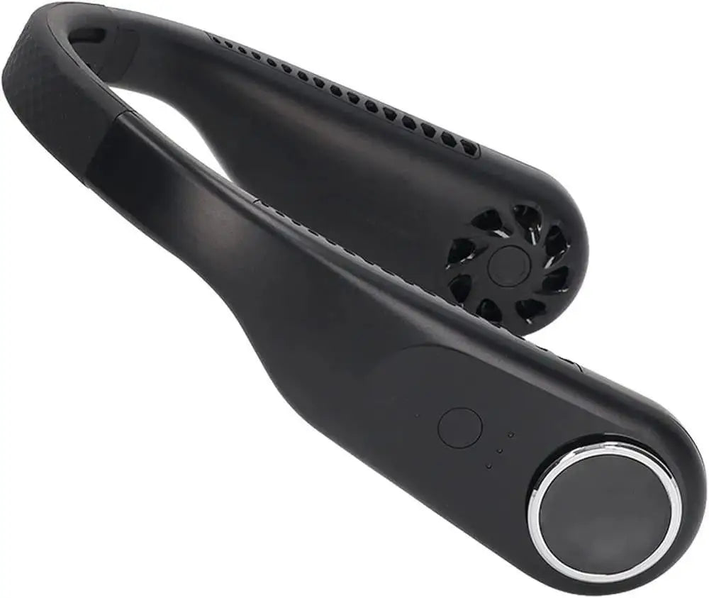 U-Shaped Neck Fan Black ABS Lightweight Portable
